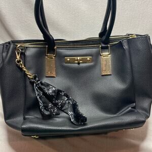 Marc New York Andrew Marc Black Tote Bag with Gold Hardwear